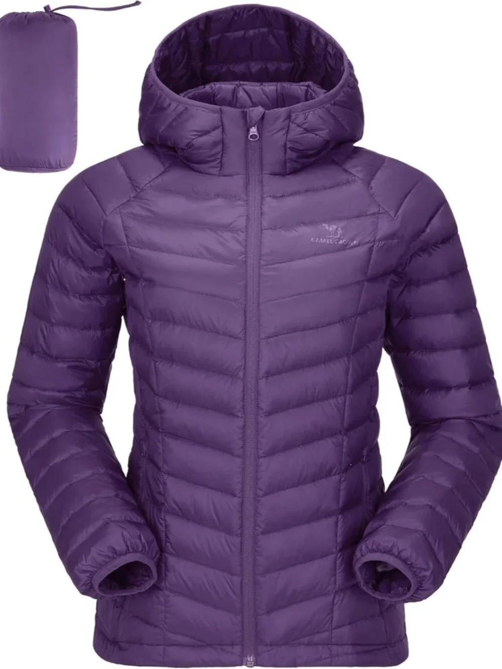 Women's Down Jacket Hooded Winter Light Weight Short Puffer Coats Packable Warm
